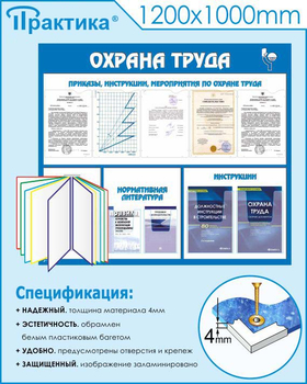 С07 Стенд охрана труда (с перекидной системой) (1300х1000 мм, пластик 3 мм, Прямая печать на пластик) - Стенды - Стенды по охране труда - Магазин охраны труда ИЗО Стиль